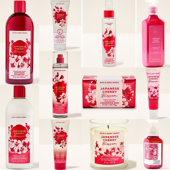 Bath & Body Works Japanese Cherry Blossom 11 Piece Body Care Collection Set NEW
